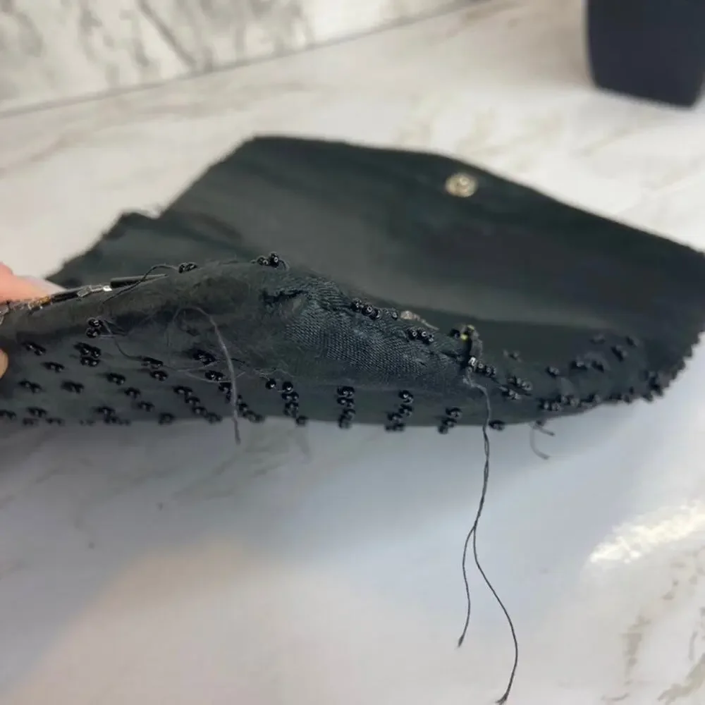 Vintage Beaded Black La Regale Clutch